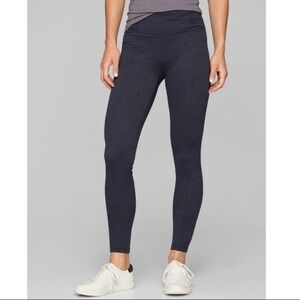 EUC Athleta Metro High Waist Heathered Navy Herringbone Leggings size XS